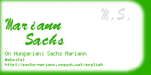 mariann sachs business card